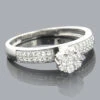 Ladies 14K White Gold Cluster Diamond Ring 0.50ct