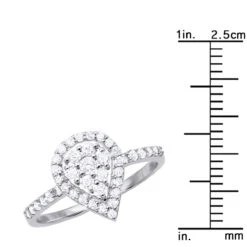 Ladies 14K White Gold Cluster Diamond Ring 0.62ct -Urban Jewels Shop ladies diamond rings 14k cluster diamond ring 062ct p 6739 rulerwh