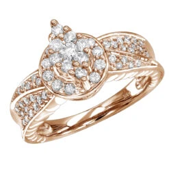 Ladies 14K White Gold Cluster Diamond Ring 0.75ct -Urban Jewels Shop ladies diamond rings 14k cluster diamond ring 088ct p 6776 ro