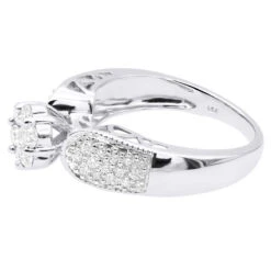 Ladies 14K White Gold Cluster Diamond Ring 0.99ct 10 Ladies 14K White Gold Cluster Diamond Ring 0.99ct -Urban Jewels Shop ladies diamond rings 14k cluster diamond ring 099ct p 6790 back white