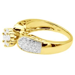 Ladies 14K White Gold Cluster Diamond Ring 0.99ct 11 Ladies 14K White Gold Cluster Diamond Ring 0.99ct -Urban Jewels Shop ladies diamond rings 14k cluster diamond ring 099ct p 6790 back yellow