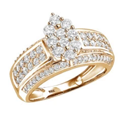 Ladies 14K White Gold Cluster Diamond Ring 1.55ct 7 Ladies 14K White Gold Cluster Diamond Ring 1.55ct -Urban Jewels Shop ladies diamond rings 14k cluster diamond ring 155ct p 6795 ro