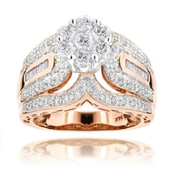 Ladies 14K Yellow Gold Cluster Diamond Ring 1.83ct -Urban Jewels Shop ladies diamond rings 14k cluster diamond ring 183ct p 6801 ro