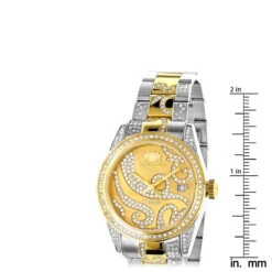 Ladies Diamond Watch 18k White Yellow Gold Pltd Two-Tone Luxurman Tribeca -Urban Jewels Shop ladies diamond watch 18k white yellow gold pltd two tone luxurman tribeca ruler
