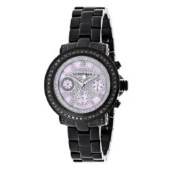 Ladies Diamond Luxurman Black Diamond Watch 2.15 Carats