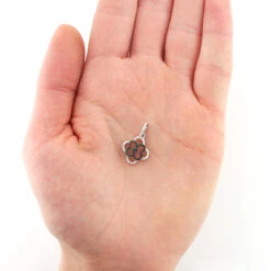 Ladies Flower Pendant With Black And White Diamonds 0.28ct 14K White Gold 6 Ladies Flower Pendant With Black And White Diamonds 0.28ct 14K White Gold -Urban Jewels Shop ladies flower pendant with black and white diamonds 028ct 14k gold 3