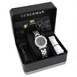 Ladies Genuine Diamond Watch By LUXURMAN 0.3ct Black MOP -Urban Jewels Shop ladies genuine diamond watch by luxurman 03ct black mop p 49201 3