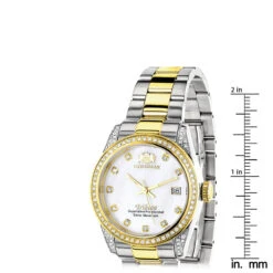 Ladies Luxurman Tribeca Two Tone Yellow Gold Plated Diamond Watch 1.5ct -Urban Jewels Shop ladies luxurman tribeca two tone gold plated diamond watch 15ct ruler