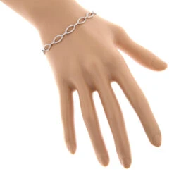 Ladies Oval Link DIamond Bracelet 0.65ct 14K White Gold -Urban Jewels Shop ladies oval link diamond bracelet 065ct 14k gold bodwh