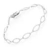 Ladies Oval Link DIamond Bracelet 0.65ct 14K White Gold