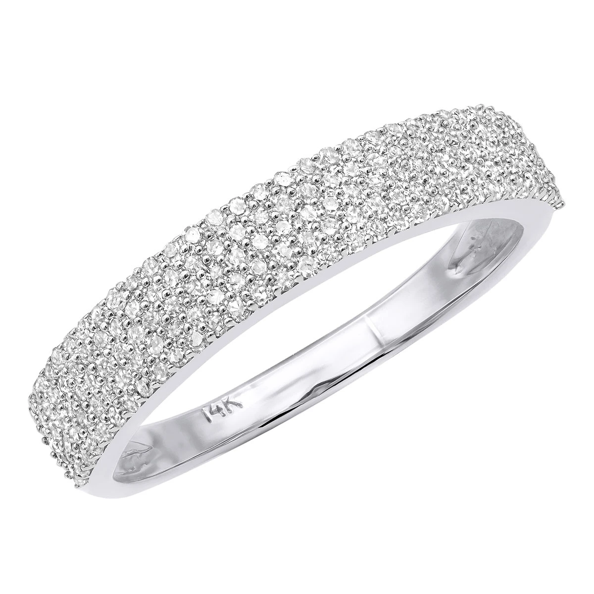 Thin Ladies Pave Diamond Wedding Band 0.54ct 14K Yellow Gold 2 Thin Ladies Pave Diamond Wedding Band 0.54ct 14K Yellow Gold - Image 2