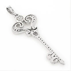 Ladies Pendants 14K White Gold Diamond Key Necklace Pendant 0.70ct -Urban Jewels Shop ladies pendants 14k gold diamond key necklace 070ct p 7099 backwh