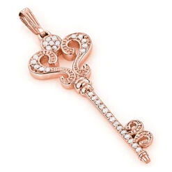 Ladies Pendants 14K White Gold Diamond Key Necklace Pendant 0.70ct -Urban Jewels Shop ladies pendants 14k gold diamond key necklace 070ct p 7099 ro