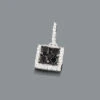Ladies Silver Pendant With Black And White Diamonds 0.65ct