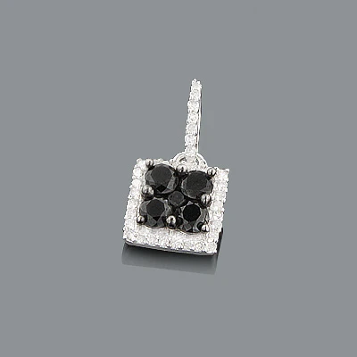 Ladies Silver Pendant With Black And White Diamonds 0.65ct 1 Ladies Silver Pendant With Black And White Diamonds 0.65ct