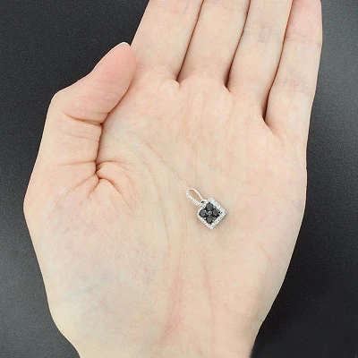 Ladies Silver Pendant With Black And White Diamonds 0.65ct 2 Ladies Silver Pendant With Black And White Diamonds 0.65ct - Image 2