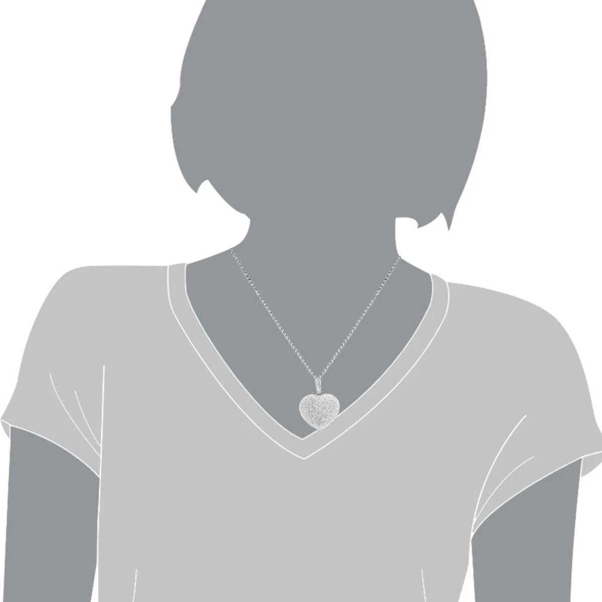 Large 14K White Gold Fully Paved Puffed Diamond Heart Pendant Necklace 2.75ct 5 Large 14K White Gold Fully Paved Puffed Diamond Heart Pendant Necklace 2.75ct - Image 5