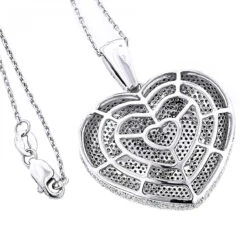 Large 14K White Gold Fully Paved Puffed Diamond Heart Pendant Necklace 2.75ct 8 Large 14K White Gold Fully Paved Puffed Diamond Heart Pendant Necklace 2.75ct -Urban Jewels Shop large 14k fully paved diamond heart necklace 375ct p 22371back 20201221