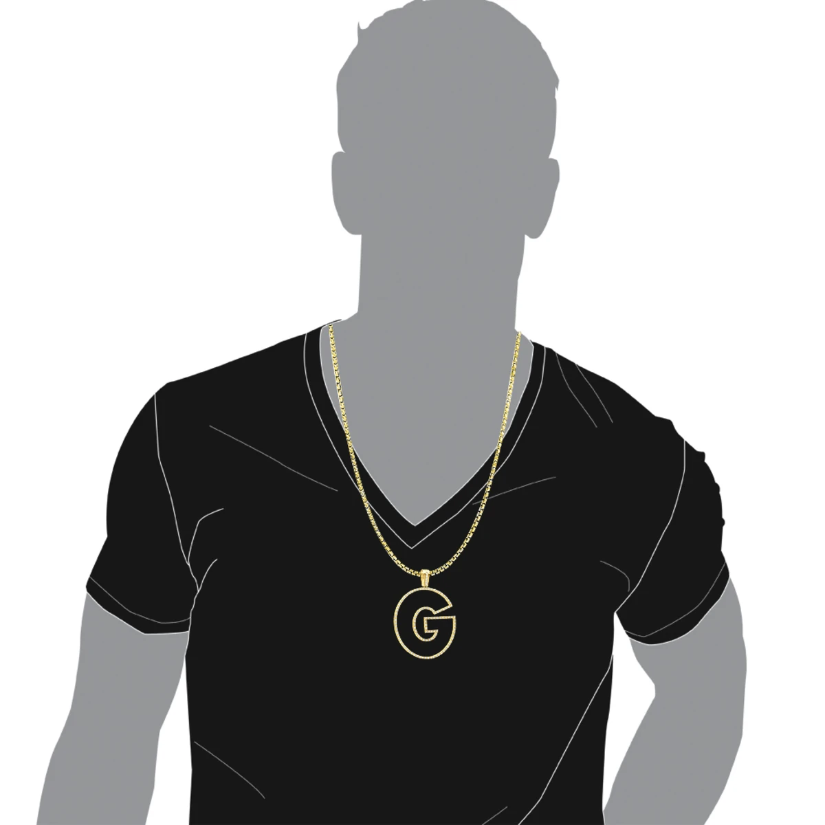 Oversized 10K Yellow Gold Custom Made Diamond Initial Letter Pendant For Men 2 Carat 7 Oversized 10K Yellow Gold Custom Made Diamond Initial Letter Pendant For Men 2 Carat - Image 7