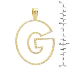 Oversized 10K Yellow Gold Custom Made Diamond Initial Letter Pendant For Men 2 Carat 15 Oversized 10K Yellow Gold Custom Made Diamond Initial Letter Pendant For Men 2 Carat -Urban Jewels Shop large custom made diamond letter initial pendant for men 10k gold 2 carats 000920 ruler yellow
