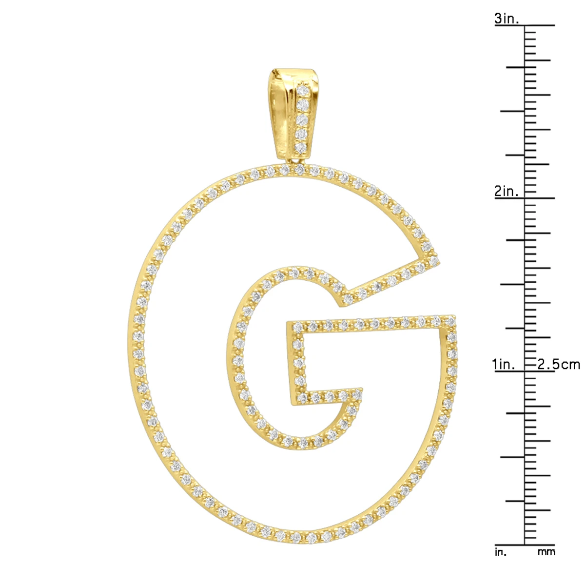 Oversized 10K Yellow Gold Custom Made Diamond Initial Letter Pendant For Men 2 Carat 8 Oversized 10K Yellow Gold Custom Made Diamond Initial Letter Pendant For Men 2 Carat - Image 8