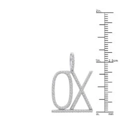 Large Customizable Diamond Initials Pendant For Men & Women 10K White Gold 11 Large Customizable Diamond Initials Pendant For Men & Women 10K White Gold -Urban Jewels Shop large customizable diamond initials pendant for men women solid 10k gold 000900 ruler white