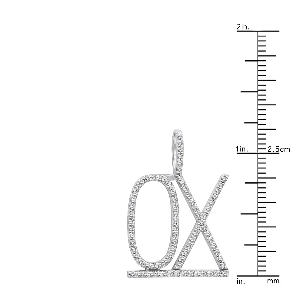 Large Customizable Diamond Initials Pendant For Men & Women 10K White Gold 6 Large Customizable Diamond Initials Pendant For Men & Women 10K White Gold - Image 6
