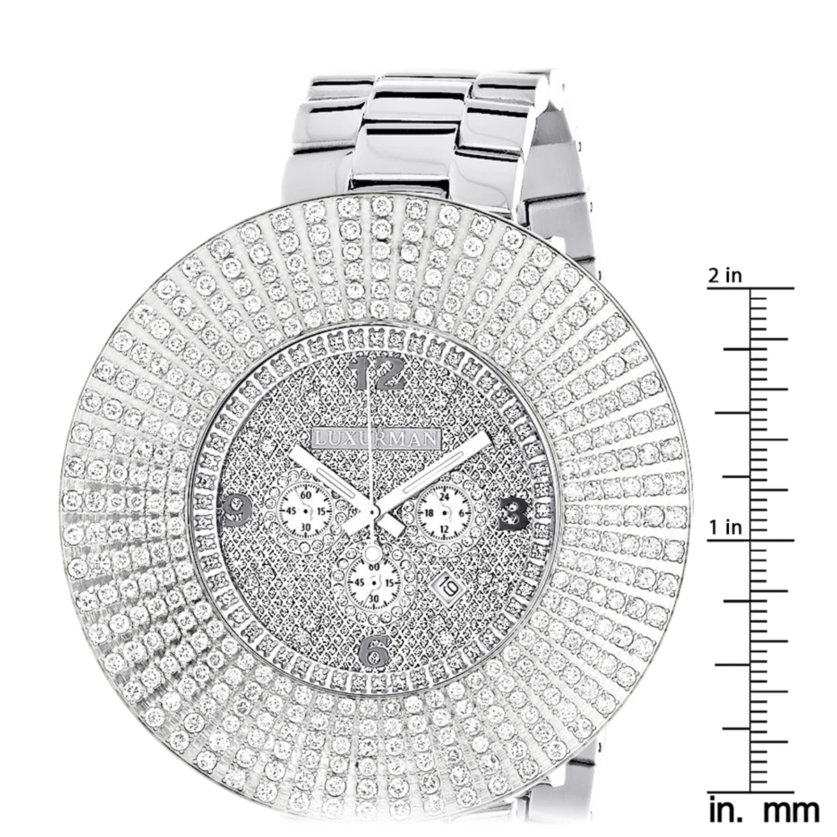 Large Diamond Bezel Luxurman Watch Escalade 14ct Men's Hip Hop 5 Large Diamond Bezel Luxurman Watch Escalade 14ct Men's Hip Hop - Image 5
