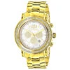 Large Diamond Bezel Watch For Men Yellow Gold Plated 2.5c Luxurman Escalade
