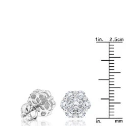 6 Carat Look Large Diamond Cluster Earrings 14K White Gold Studs 2 Carats -Urban Jewels Shop large diamond cluster earrings 190ct 14k p 45523 rulerwh