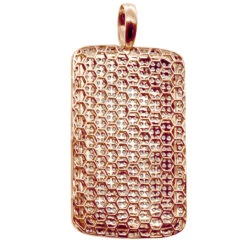 Large Diamond Dog Tag Pendant 14K White Gold Fully Iced Out Design 10.5ct -Urban Jewels Shop large diamond dog tag pendant in 14k gold fully iced out design 105ct 804084 back rose