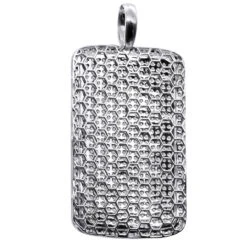 Large Diamond Dog Tag Pendant 14K White Gold Fully Iced Out Design 10.5ct -Urban Jewels Shop large diamond dog tag pendant in 14k gold fully iced out design 105ct 804084 back white