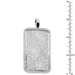 Large Diamond Dog Tag Pendant 14K White Gold Fully Iced Out Design 10.5ct -Urban Jewels Shop large diamond dog tag pendant in 14k gold fully iced out design 105ct 804084 ruler white