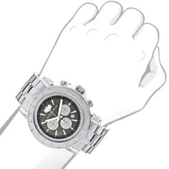 Large Face Luxurman Diamond Watch Chronograph 0.25ct For Men -Urban Jewels Shop large face watches for men luxurman diamond watch chronograph 025ct 3