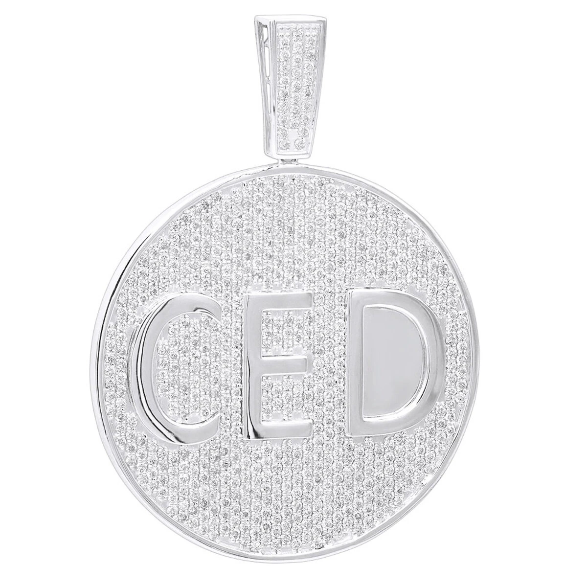 Large Iced Out Custom Diamond Medallion Pendant For Men 14K White Gold 10 Carats 1 Large Iced Out Custom Diamond Medallion Pendant For Men 14K White Gold 10 Carats