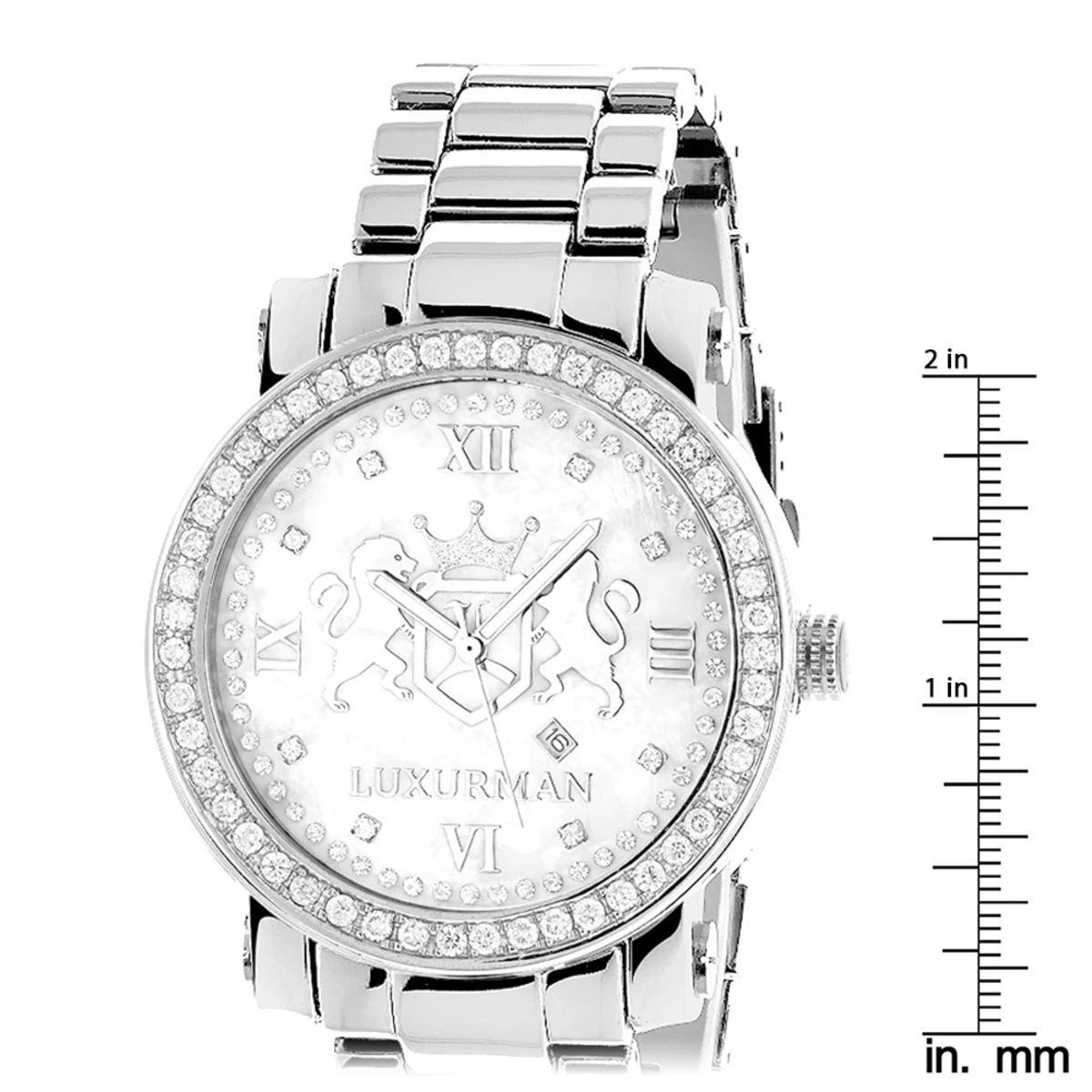 Large Men's Diamond Luxurman Phantom VS Diamonds Watch 4 Ct 5 Large Men's Diamond Luxurman Phantom VS Diamonds Watch 4 Ct - Image 5