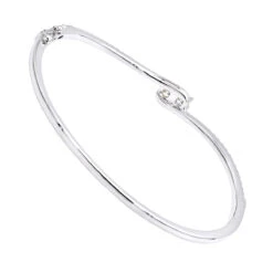 Love And Friendship Women's Diamond Bangle Bracelet 14K White Gold 1.1ct Luxurman -Urban Jewels Shop love and friendship womens diamond bangle bracelet 14k gold 11ct luxurman backwh