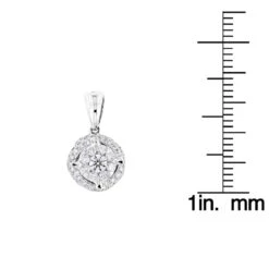 Luccello Designer Diamond Circle Pendant 0.42ct 18K White Gold -Urban Jewels Shop luccello designer diamond circle pendant 042ct 18k gold rulerwh