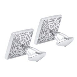 Luccello Designer 14K White Gold & Diamond Cufflinks For Men Gold Cuff Links 7.47ct 13 Luccello Designer 14K White Gold & Diamond Cufflinks For Men Gold Cuff Links 7.47ct -Urban Jewels Shop luccello designer gold cuff links with diamonds 747ct 14k p 48168 back white