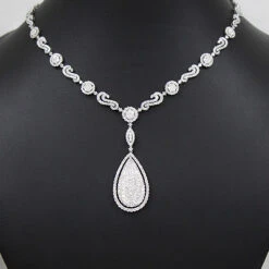 Ladies 18K Rose Gold Luccello Designer Diamond Drop Necklace 18.40ct -Urban Jewels Shop luccello designer jewelry ladies diamond drop necklace 1840ct 18k 3