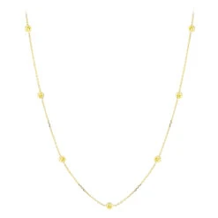 Luxurman 14K Yellow Gold Chain Necklace With Yellow Diamonds By The Yard 0.7ct