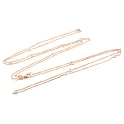 Luxurman 14K Rose Gold Chain With Diamonds By The Yard Necklace 1.5ct -Urban Jewels Shop luxurman 14k gold chain with diamonds by the yard 15ct backro