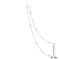 Luxurman 14K Rose Gold Chain With Diamonds By The Yard Necklace 1.5ct -Urban Jewels Shop luxurman 14k gold chain with diamonds by the yard 15ct rulerro