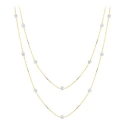 Luxurman 14K Rose Gold Chain With Diamonds By The Yard Necklace 1.5ct -Urban Jewels Shop luxurman 14k gold chain with diamonds by the yard 15ct ye