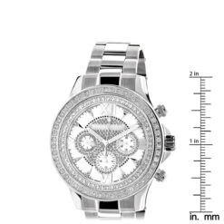 Luxurman Diamond White Gold Plated Diamond Watch 2ct -Urban Jewels Shop luxurman diamond watches white gold plated diamond watch 2ct ruler
