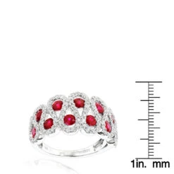 Luxurman Diamonds And Ruby Ladies Cocktail Ring 14K White Gold 1ct 11 Luxurman Diamonds And Ruby Ladies Cocktail Ring 14K White Gold 1ct -Urban Jewels Shop luxurman diamonds and ruby ladies cocktail ring in 14k gold 1ct rulerwh