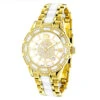 Luxurman Ladies Diamond Ceramic Watch 1.25ct White MOP Galaxy Yellow Gold