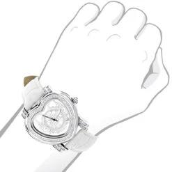 Luxurman Ladies Diamond Heart Watch 0.30ct White -Urban Jewels Shop luxurman ladies diamond heart watch 030ct white p 43109bod