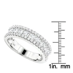 Luxurman 14K White Gold Round Diamond Wedding Band For Women 1.65ct -Urban Jewels Shop luxurman ladies rings 14k gold round diamond wedding band for women 165ct rulerwh