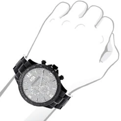 Luxurman Liberty Black Diamond Watch For Men 1/4ct -Urban Jewels Shop luxurman liberty black diamond watch for men 14ct bod